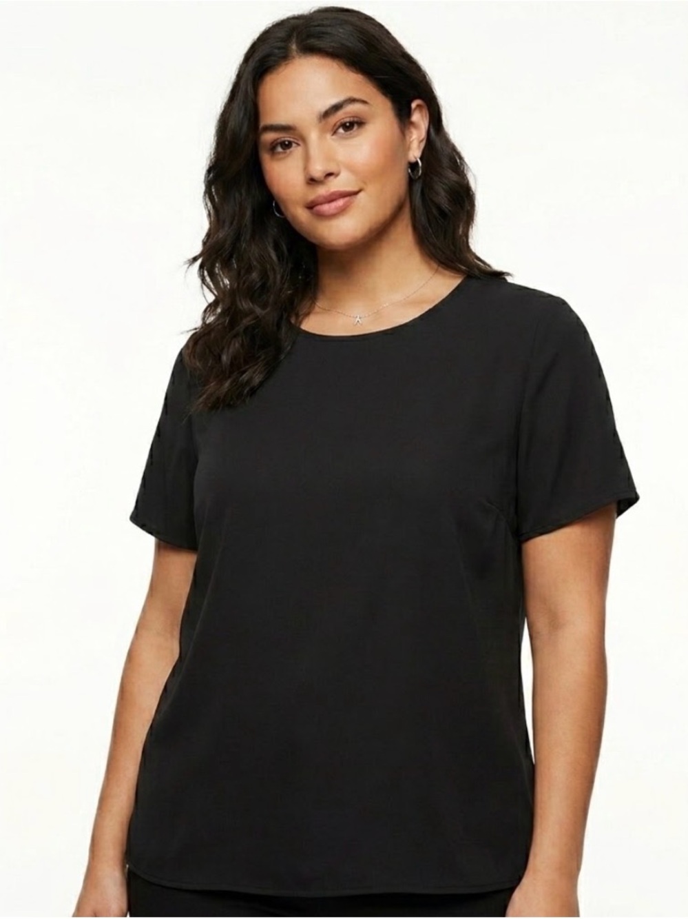 Banana Republic Black Short-Sleeve Crewneck Top